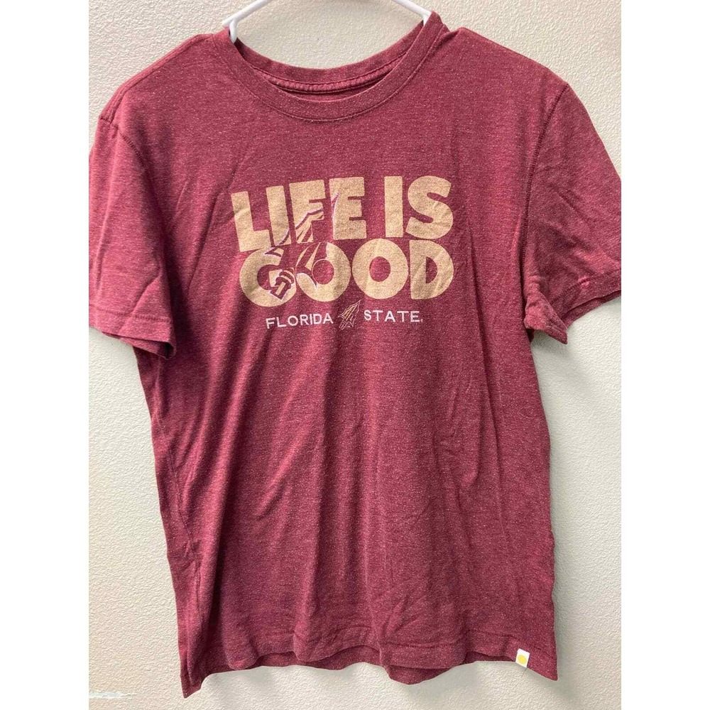 Life Is Good Mens Florida State‎ Seminoles Graphic T Shirt Burgundy Maroon Small